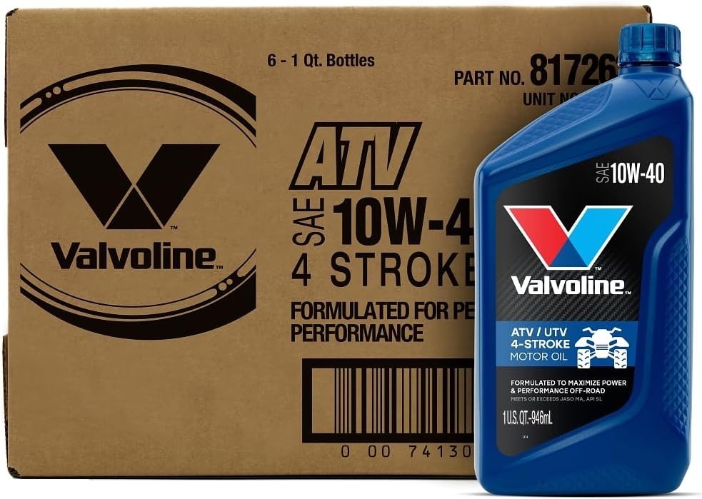 Valvoline 10W-40 4 Stroke ATV Motor Oil 1 QT, 6 Pack, Superior Engine Protection