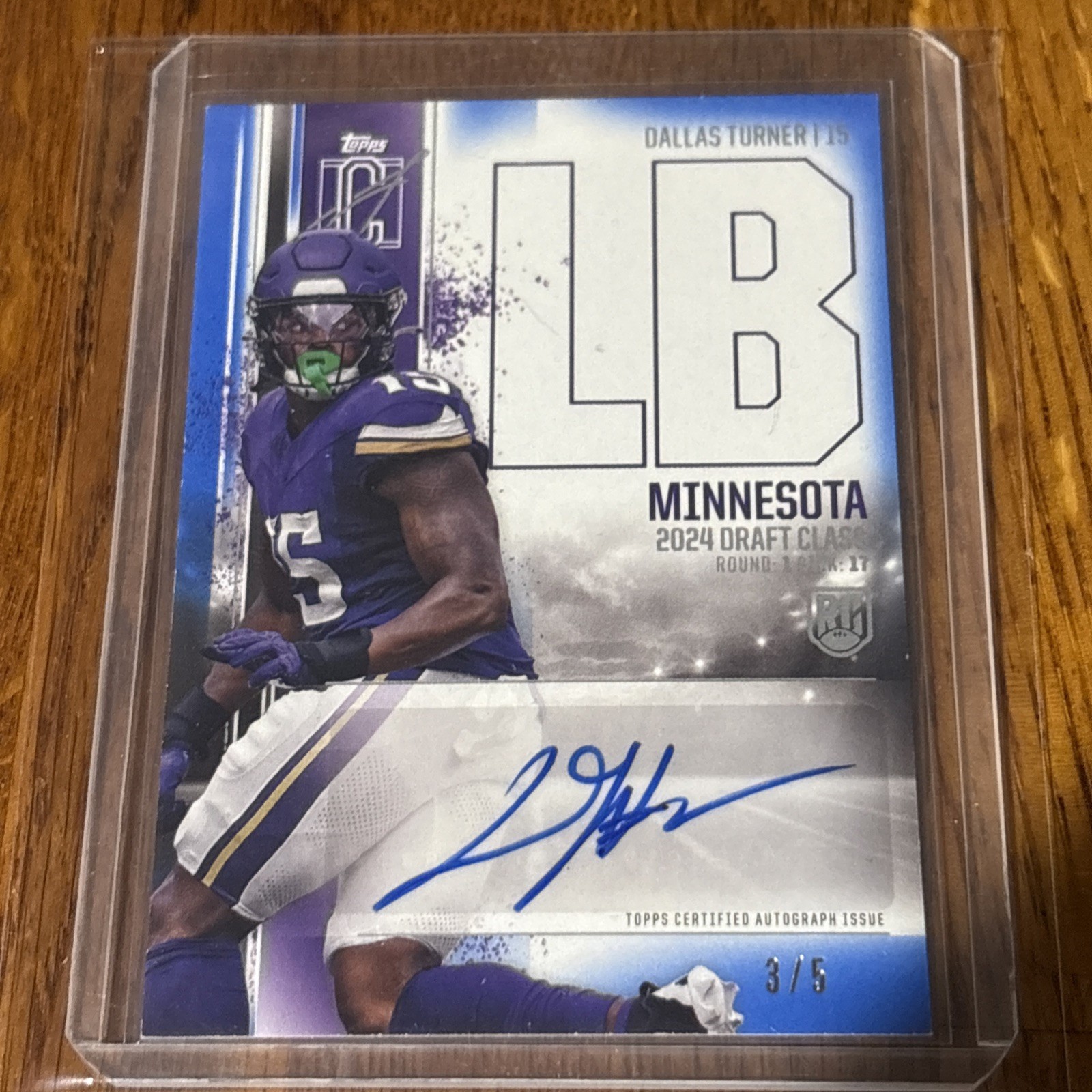 Dallas Turner Topps Signature Class Rookie Class Autograph Variation #RCADT Blue