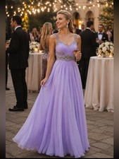 Sherri Hill Lavender Rhinestone Embellished Maxi Gown Size 00 NWT