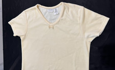 Delicates NightGown S Short Sleeve Pullover Long Soft Velour Buttery Yellow Vtg