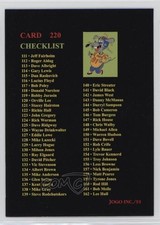 1991 Jogo CFL Checklist Cards 1-110 #110 10ou