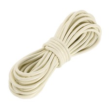 5.5 Yard 3mm Round Leather Cord Lacing String for DIY Crafts, Beige