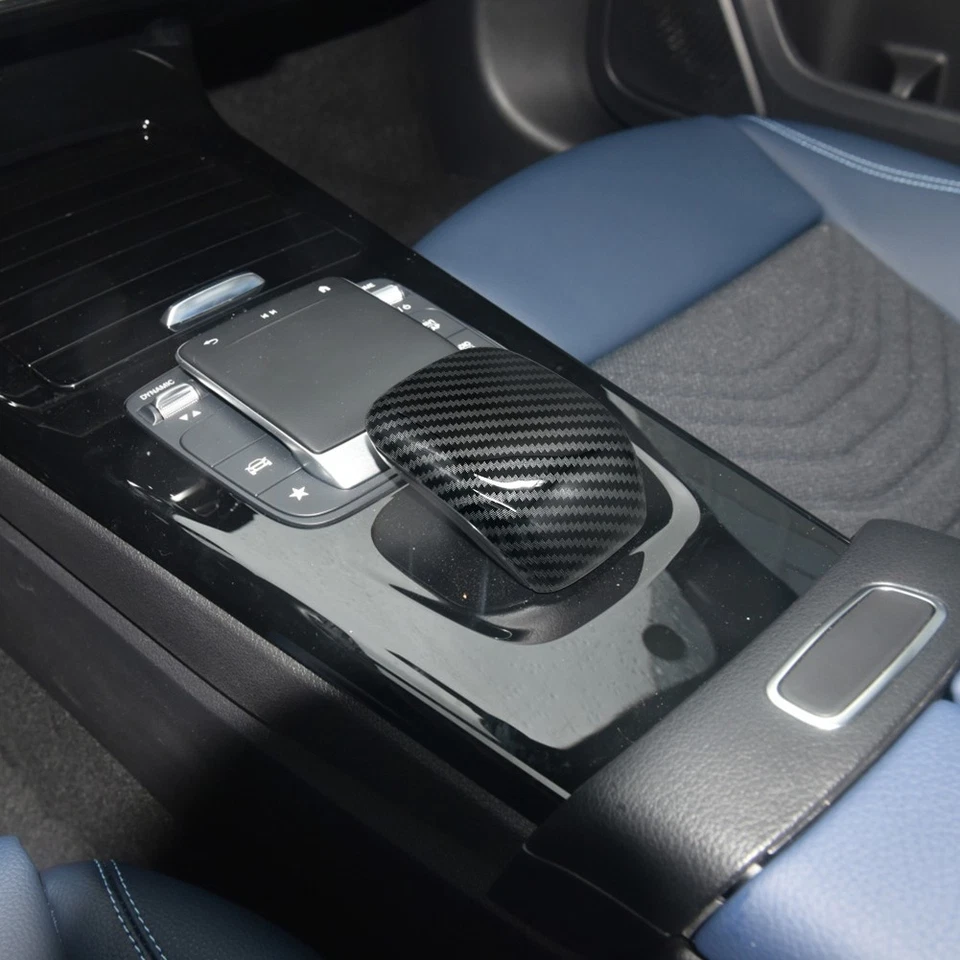 ABS Carbon Fiber Pattern Gear Shift Knob Cover For Mercedes Benz A-Class 2018-22 Foto 2 de 4