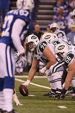 Center Nick Mangold New York Jets calls a play against the Indiana- 2009 Photo