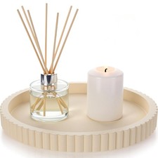 Round Concrete Decorative Tray - Cream