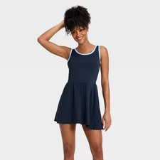 Women's Pleated Active Dress - All In Motion Navy Blue L