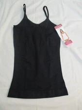 Curveez Womens Sz L Incredibly Shaping Cami Black CUR3501 Shaping Slimming Firm
