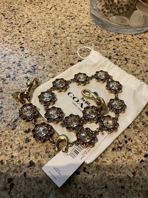 Coach Short Jewelry Chain Strap Brass/Pink Multi NEW | eBay