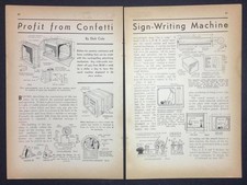 Confetti Sign-Writing Machine 1936 HowTo Designs PLANS up to 5 Message Changes