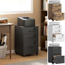 Mobile Filing Cabinet with 3 Drawers and Wheels, Under Desk File Cabinet