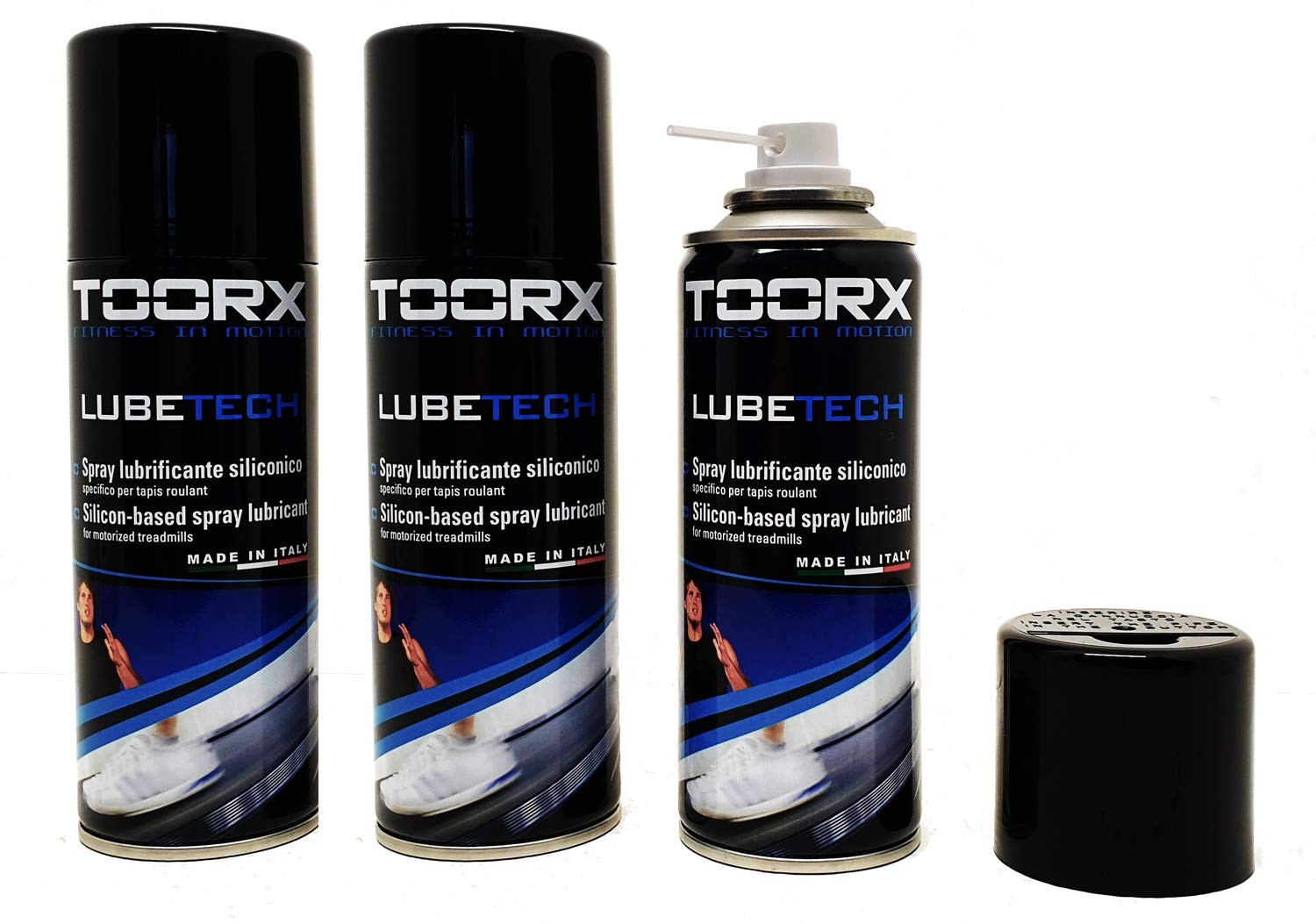 KIT 3 Spray lubrificanti Tapis roulant olio 200 ml siliconico LUBETECH tappeto foto 5