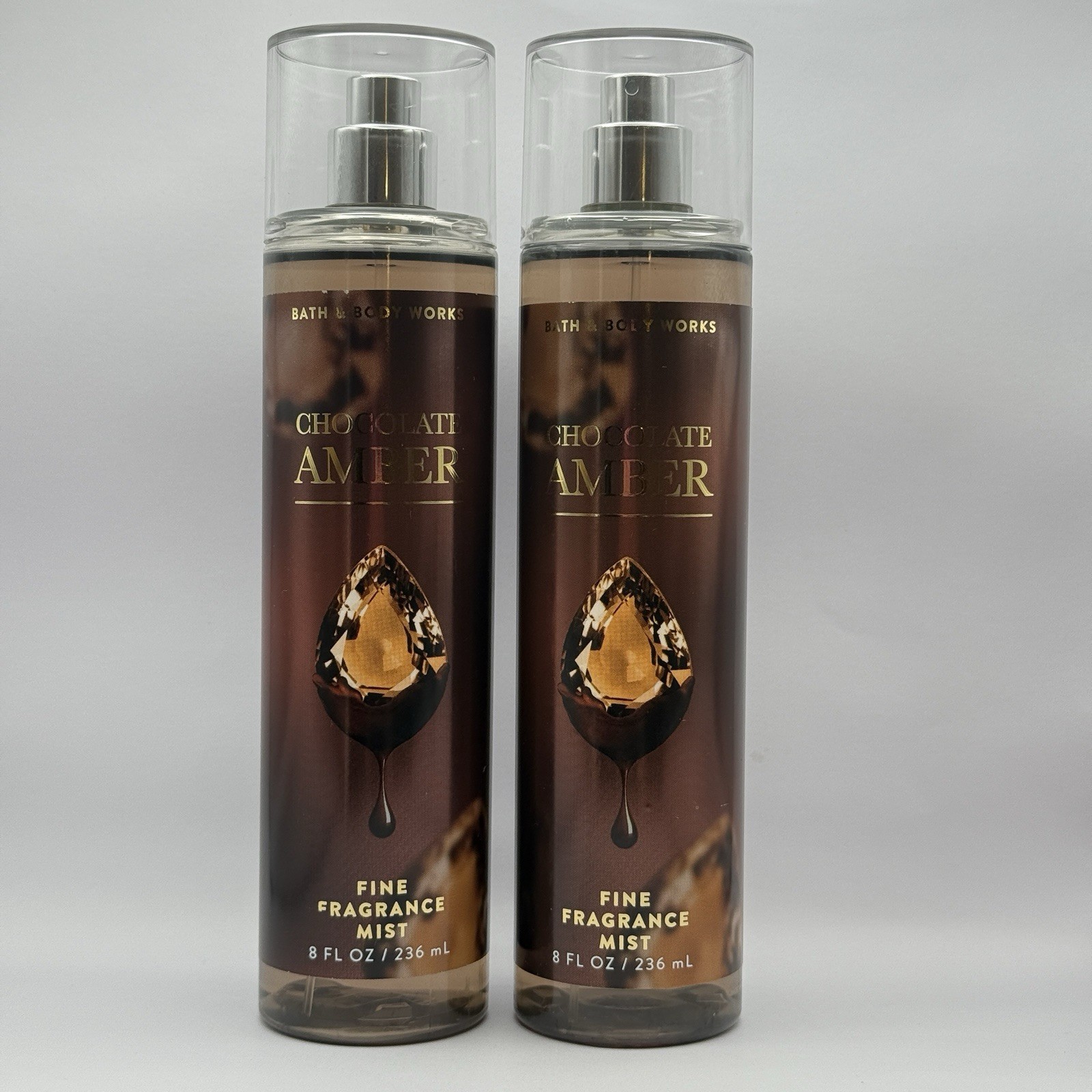 Bath Body Works Chocolate Amber Fine Fragrance Body Mist Spray oz Set  of
