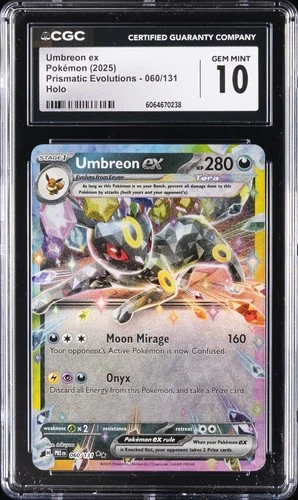 2025 POKEMON PRISMATIC EVOLUTIONS - HOLO #060/131 UMBREON EX CGC 10 GEM MINT