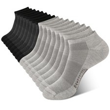 Bamboo Cool Mens Athletic Ankle Socks Moisture Wicking Anti-Odor Breathable