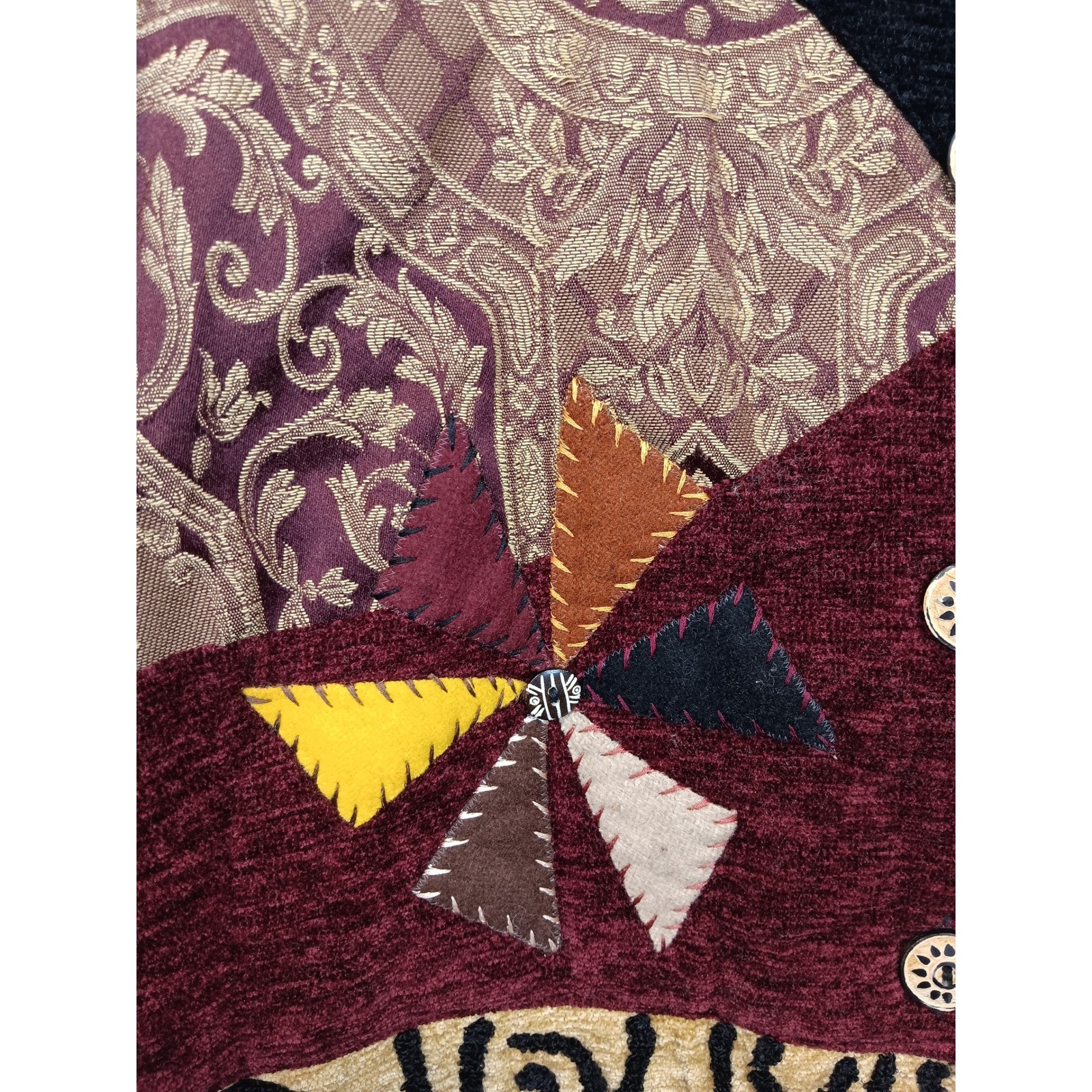 Indigo Moon Sz S Womens Tweed Patchwork Button Fr… - image 6