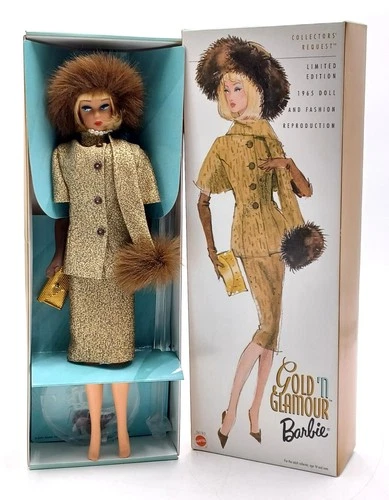 2001 Gold 'n Glamour Barbie Doll / Special Edt Reproduction / Mattel 54185 NrfB
