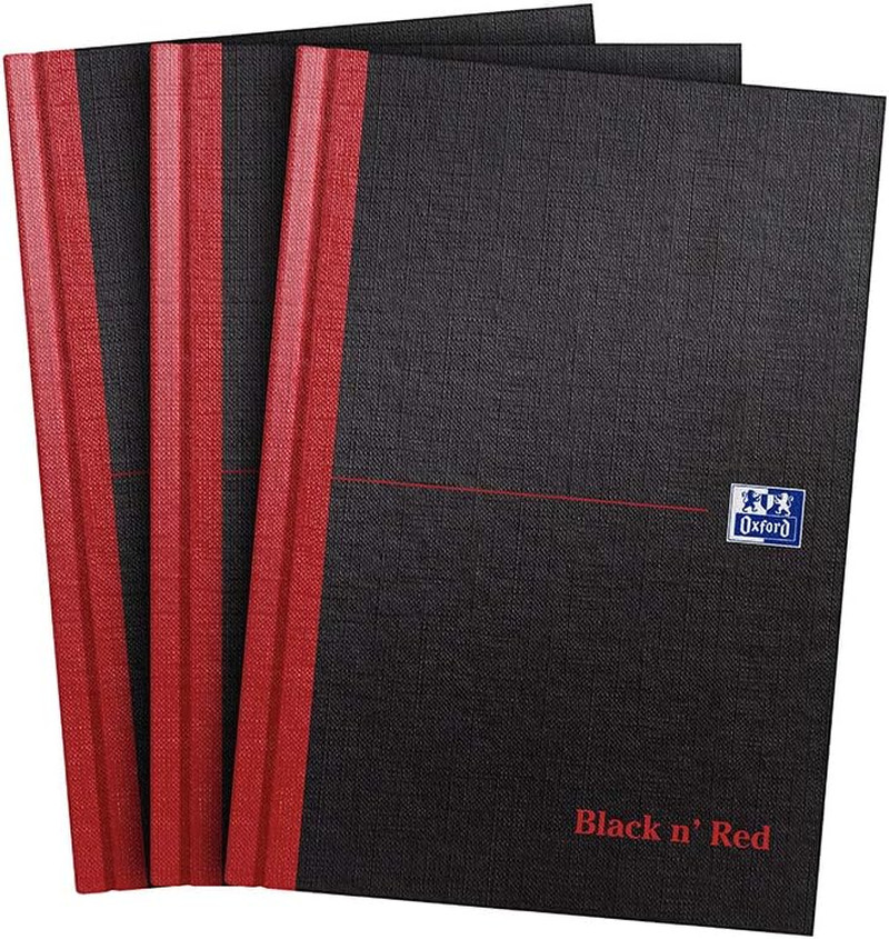 Oxford  A5 Notebook, Hardback Casebound, Lined, 192 Pages (Pack of 3)
