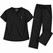 Cherokee Workwear Ultra Men's XL Scrub Set in Black