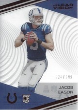 2020 Panini Clear Vision Rookies Red #28 Jacob Eason /199 - FB