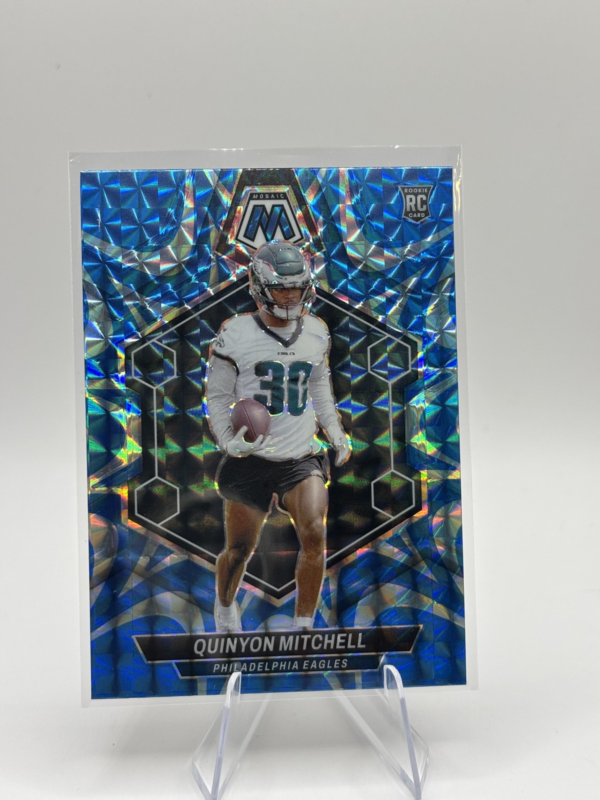 2024 Panini Mosaic - Rookies Quinyon Mitchell #322 Reactive Blue Mosaic Prizm