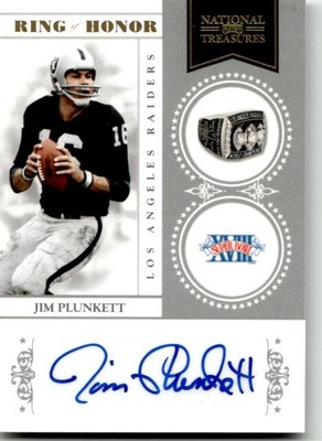 2010 Playoff National Treasures Ring of Honor Signatures Jim Plunkett Auto 11/15