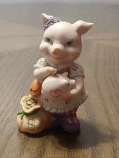 Vintage Bronson Collection Ceramic Pig With Bank Figurine Srilanka 