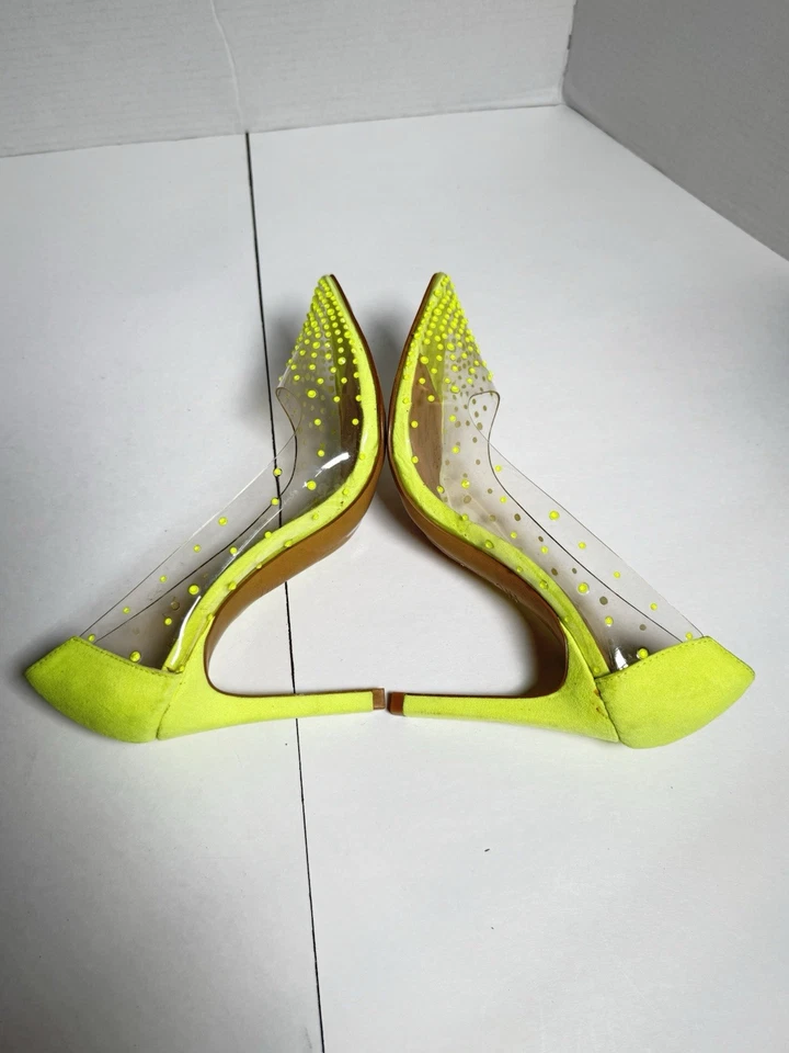 Usado INC International Concepts Katey Bombas de Vinil Transparente Amarelo Neon C Tamanho 7 M - Imagem 2 de 4