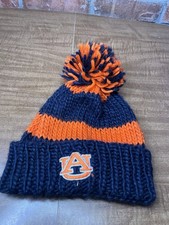 Forever 21 Auburn Tigers Pom Soft Knit Striped Beanie Winter Hat