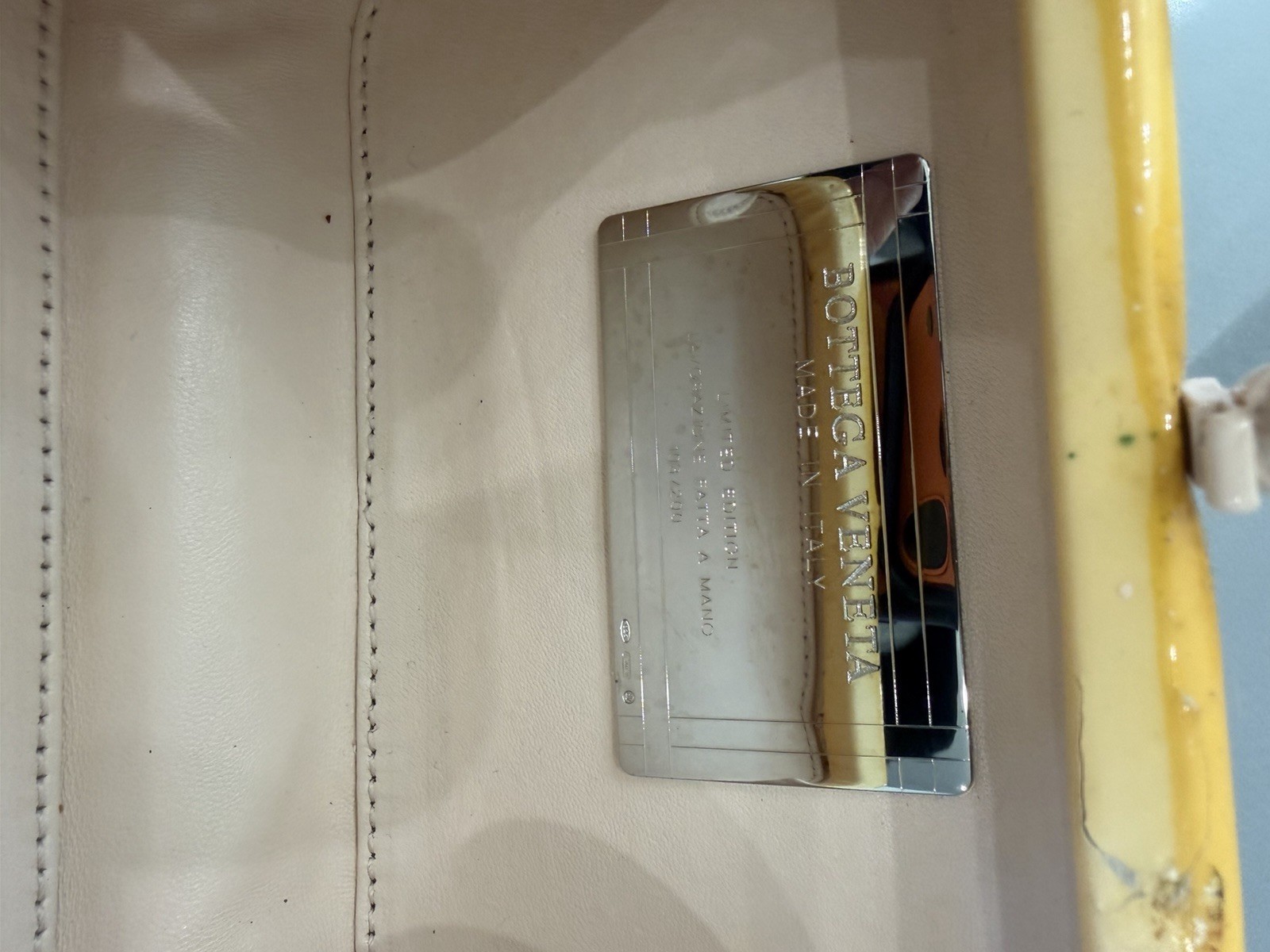 Bottega Veneta Knot- embellished Leather Yellow  Bag Clutch Limited Edition thumbnail 12