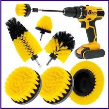 8 Pcs Drill Brush Attachment Set Power Cleaning Scrub Brush Kit with Extend Long