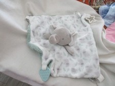 Dream Gro Elephant Activity Lovey Security Blanket Gray & Green 13x13