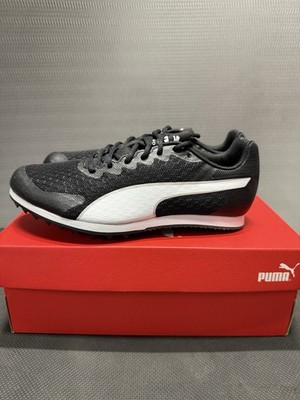 PUMA evoSPEED Star 9 Black White Spikes Junior Size 4 Black White New In Box