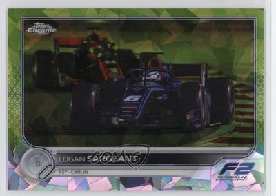 2022 Chrome Sapphire Formula 1 F2 Cars Chartreuse Refractor Logan Sargeant pe8