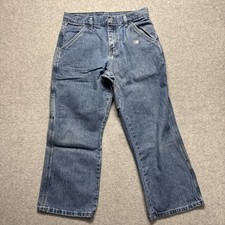 Wrangler Kids Classic Straight Leg Blue Denim Jeans Husky Sz 10 Adjustable Waist