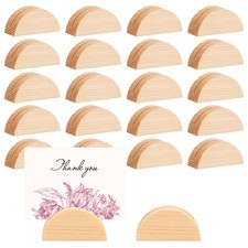 ISUSSER 24Pcs Wood Table Number Stands, Wood Place Card Holders Include Trace...