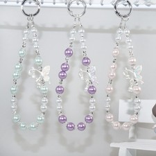 Fashionable Mobile Phone Charm Beaded Butterfly Wrist Strap Bracelet Gifts New