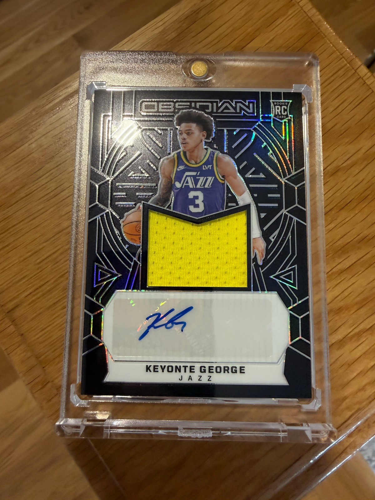 KEYONTE GEORGE 2023-24 PANINI OBSIDIAN ROOKIE PATCH AUTO RPA JAZZ #236 07/99