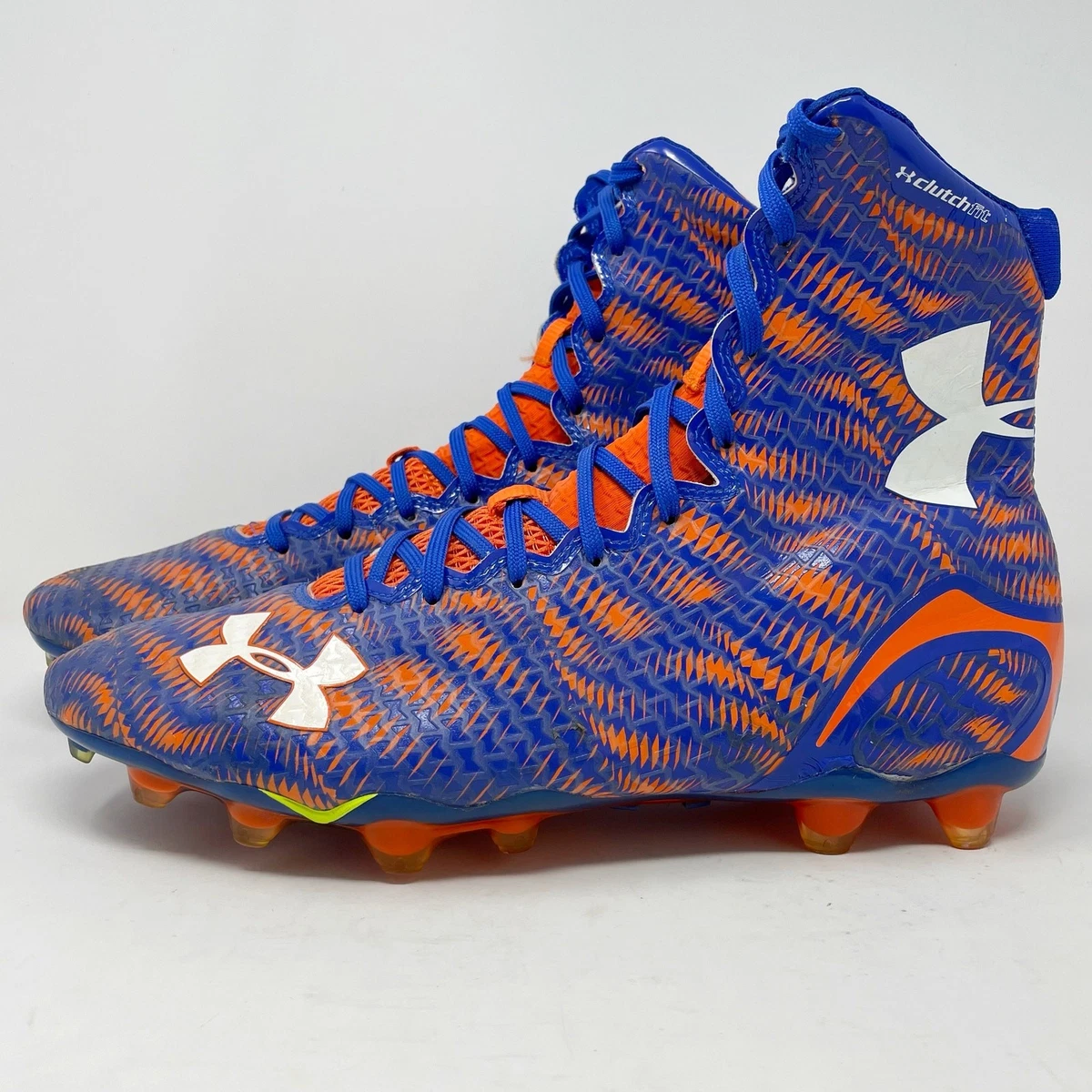 Under Armour Clutch Highlight High Top Football Cleats 13 Blue Orange BEST UA Highlights Ever Made ?: Performance Review - YouTube main image 3