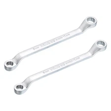 2pcs Offset Double Box End Wrench 8mm x 10mm Metric 12 Point Chrome Plated