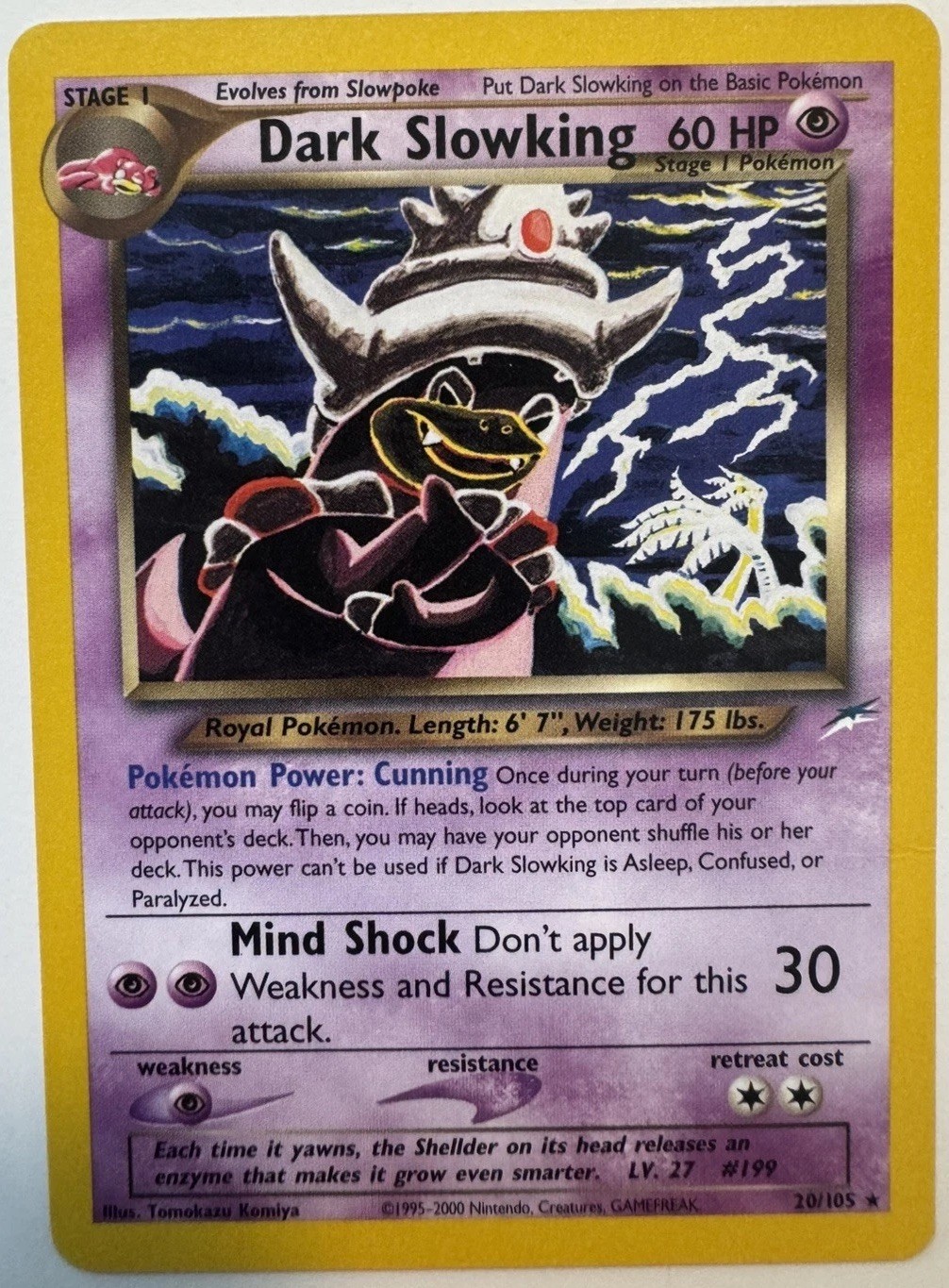 Dark Slowking 20/105 Neo Destiny Regular TCG LP Pokemon