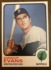 BOSTON RED SOX: Dwight Evans Custom Modern 1973 Style Art Card