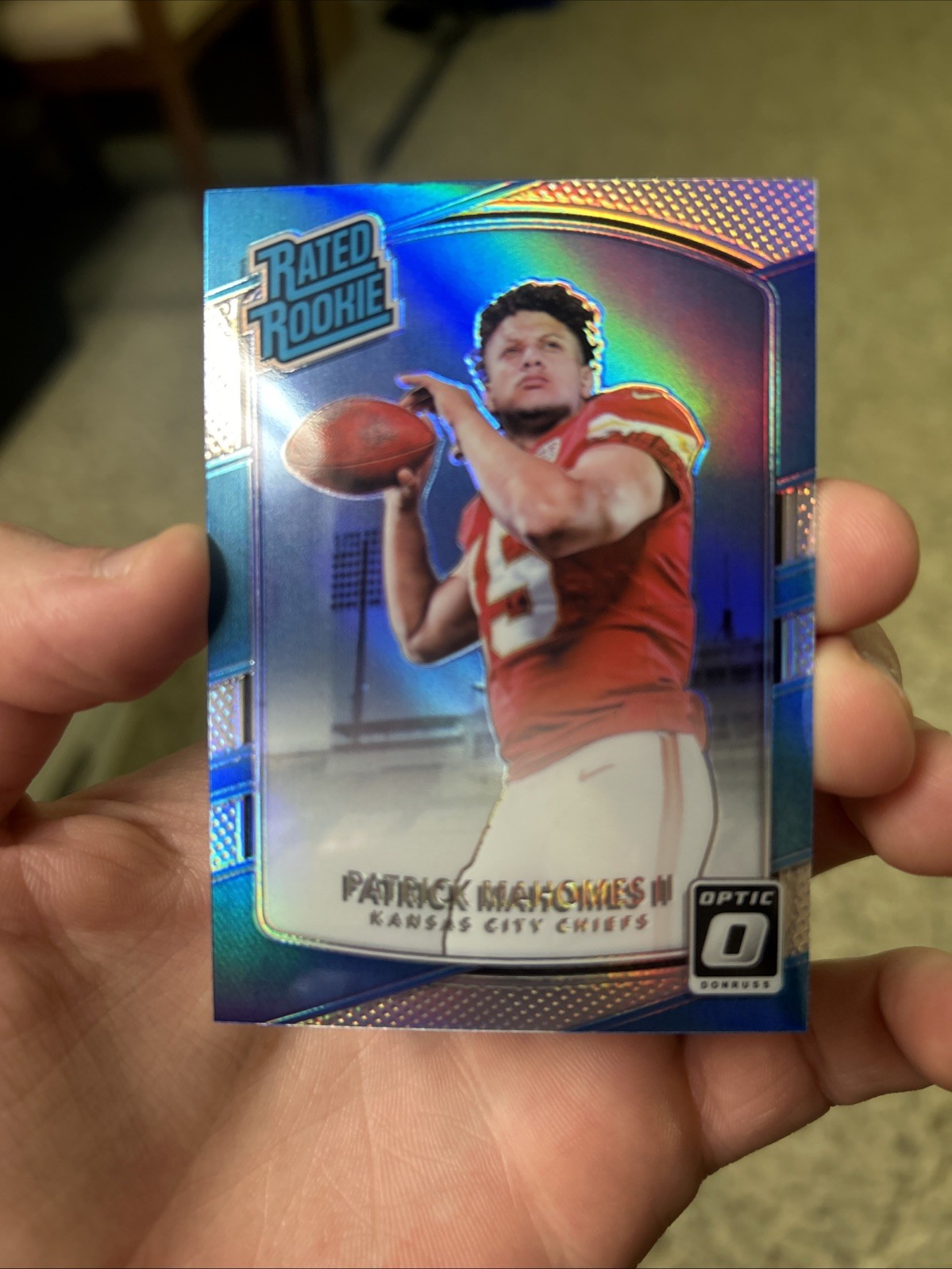 2017 Donruss Optic Football Holo Prizm Rookie #177 Patrick Mahomes II Chiefs RC