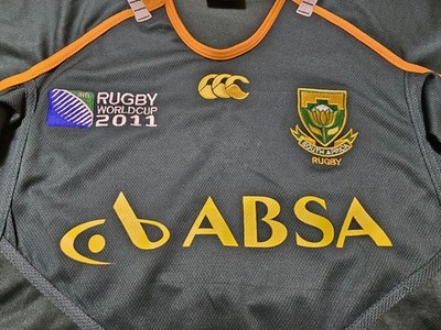SOUTH AFRICA RUGBY JERSEY 2011 WORLD CUP UNION RUGBY JERSEY M