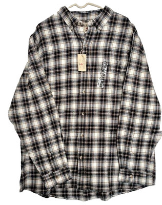 RED HEAD Flannel Shirt Mens 2XL Plaid Long Sleeve Button Up Heavyweight Workwear