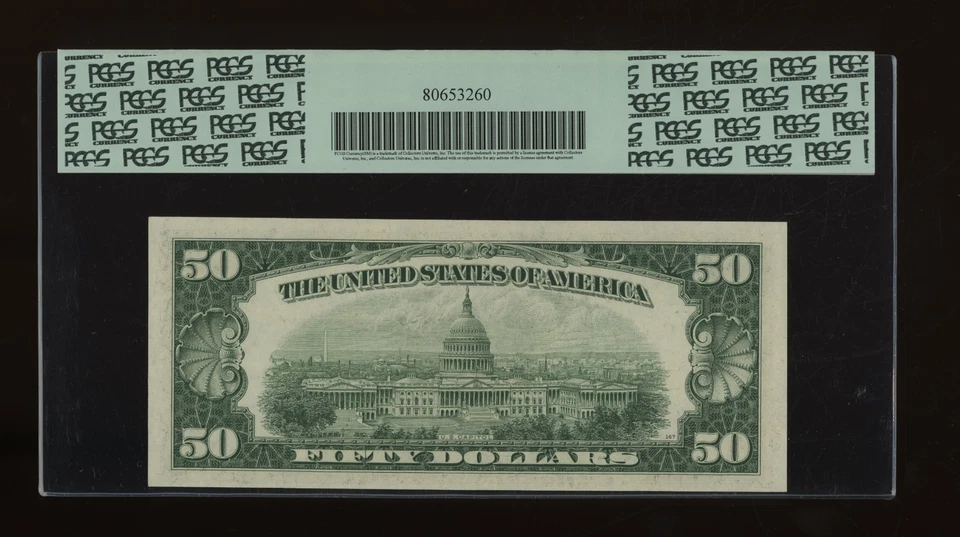 DBR 1950-E $50 FRN Chicago Fr. 2112-G PCGS 63 PPQ Serial G17496189A - Image 2 of 2