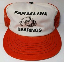 1980s Old Vintage Farmline Bearings Snapback Trucker Hat Cap Made in USA Timkeno