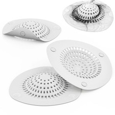 Hair Catcher Shower Drain Cover Bathtub Silicone Hair Catcher Stopper Drain S...