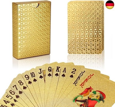 Premium Playing Cards Poker Cards Skate Cards with 24K Gold Foil Poker, Gold