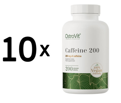 10 x OstroVit Caffeine 200, 200mg - 200 tablets (29,98 EUR/kg)