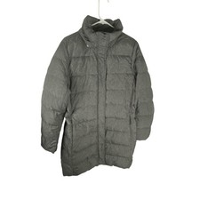 Lands' End Coat Youth Medium 10-12 Gray Long Down Puffer Winter Jacket Warm